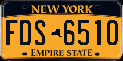 NY license plate FDS6510