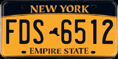 NY license plate FDS6512