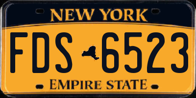 NY license plate FDS6523