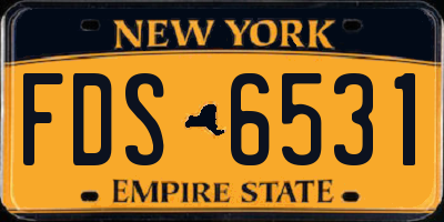 NY license plate FDS6531