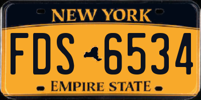 NY license plate FDS6534