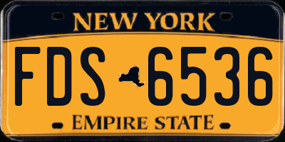 NY license plate FDS6536