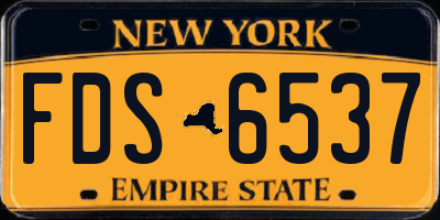 NY license plate FDS6537