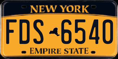 NY license plate FDS6540