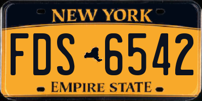 NY license plate FDS6542