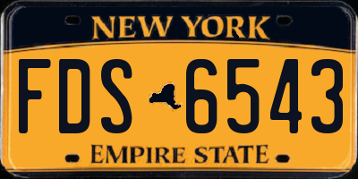 NY license plate FDS6543
