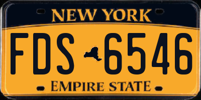 NY license plate FDS6546