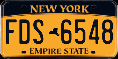 NY license plate FDS6548