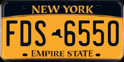 NY license plate FDS6550