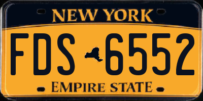 NY license plate FDS6552