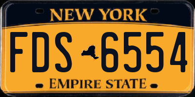 NY license plate FDS6554