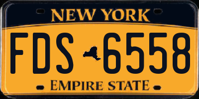 NY license plate FDS6558
