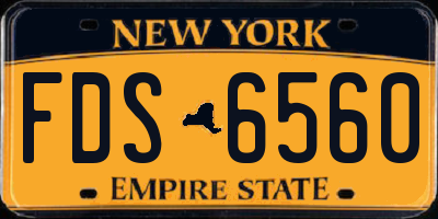 NY license plate FDS6560