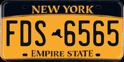NY license plate FDS6565