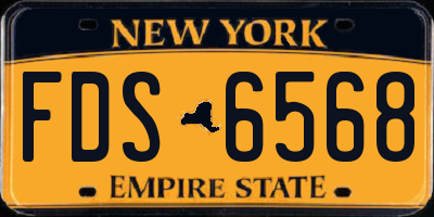 NY license plate FDS6568