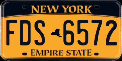 NY license plate FDS6572