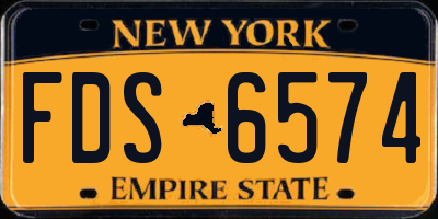 NY license plate FDS6574