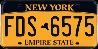 NY license plate FDS6575