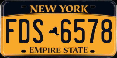 NY license plate FDS6578