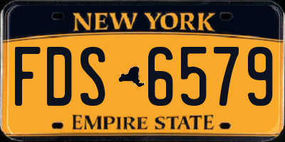 NY license plate FDS6579