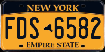 NY license plate FDS6582