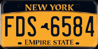 NY license plate FDS6584