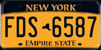 NY license plate FDS6587