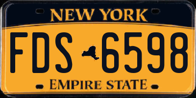 NY license plate FDS6598