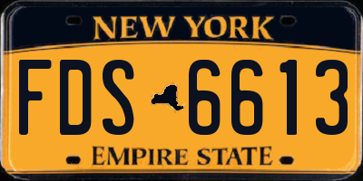 NY license plate FDS6613