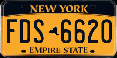 NY license plate FDS6620