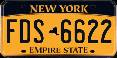 NY license plate FDS6622