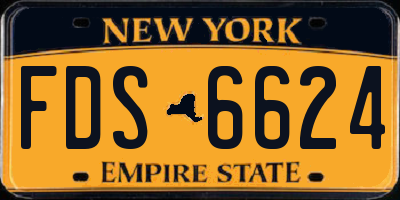 NY license plate FDS6624
