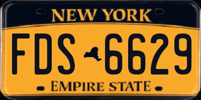 NY license plate FDS6629