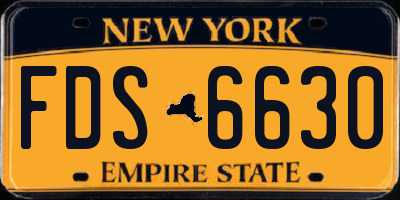 NY license plate FDS6630
