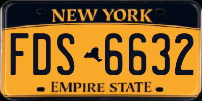 NY license plate FDS6632