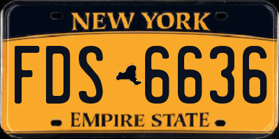 NY license plate FDS6636