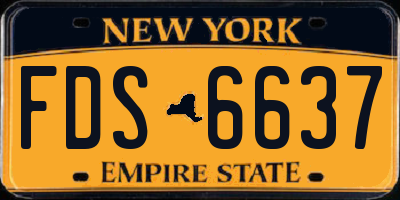 NY license plate FDS6637
