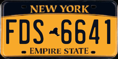 NY license plate FDS6641