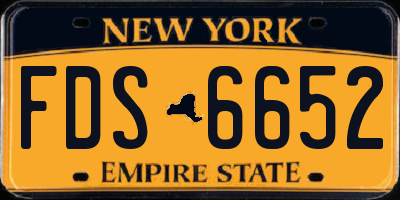 NY license plate FDS6652