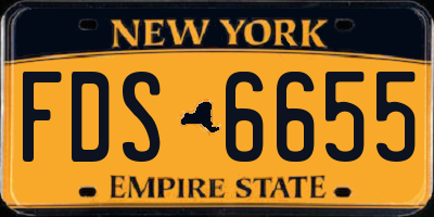 NY license plate FDS6655