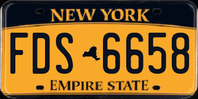 NY license plate FDS6658