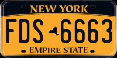 NY license plate FDS6663