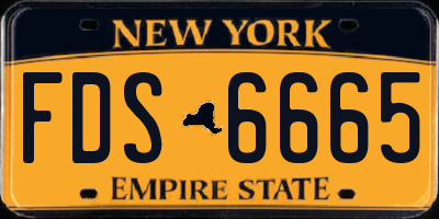 NY license plate FDS6665