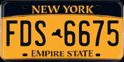 NY license plate FDS6675