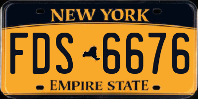 NY license plate FDS6676