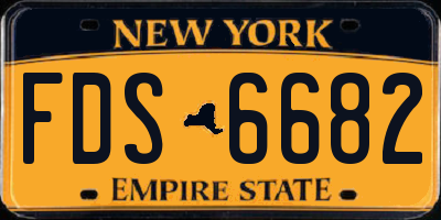 NY license plate FDS6682
