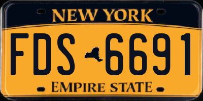 NY license plate FDS6691