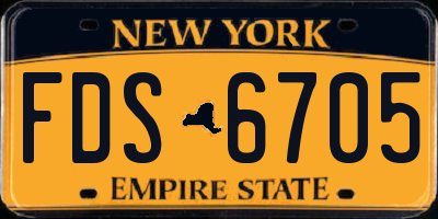 NY license plate FDS6705
