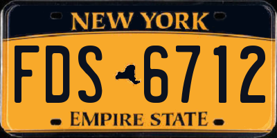 NY license plate FDS6712