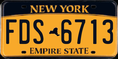 NY license plate FDS6713